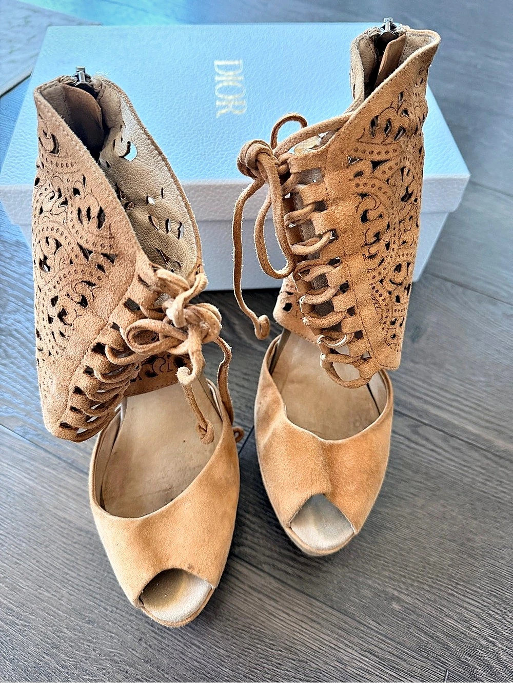 Paisley Platform Heels in Brown